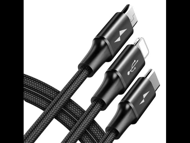 BASEUS Rapid Series 3 In 1 Cable USB To iPhone   Type-C   Micro 3A 1.2M CAMLT-SU01 (3)