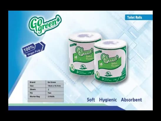 GO GREEN TOILET PAPER ROLL TISSUES – 25 pcs bundle