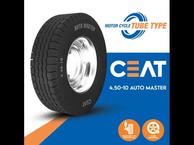 CEAT Three-Wheel Tyre 450 - 10 Auto Master Tube Type