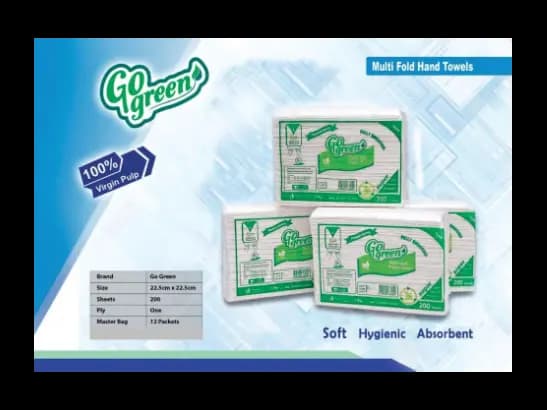 GO GREEN MULTIFOLD PAPER TOWEL/Tissue – 12 pcs bundle
