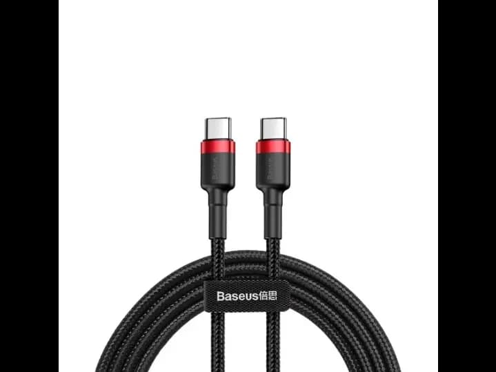 Baseus Cafule Cable Durable Nylon Cable USB-C PD / USB-C PD PD2.0 60W 20V 3A QC3.0 2M Black-Red- CATKLF-H91