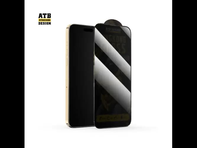 Atouchbo ATB Design King kong Full Cover 2.5D Anti-spy Privacy Tempered Glass for Iphone 15