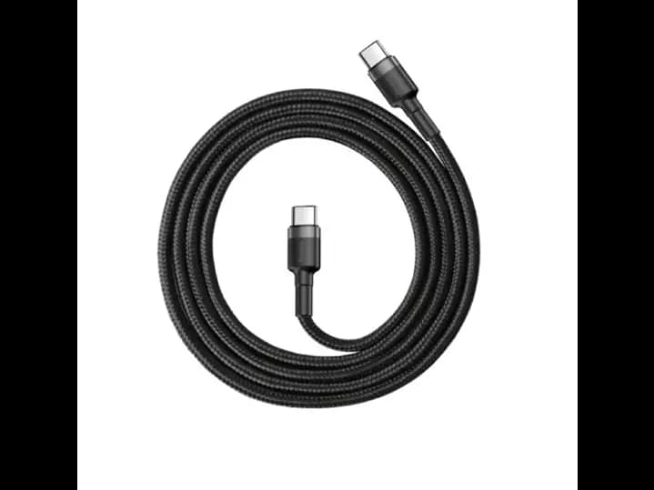 Baseus Cafule Cable Durable Nylon Cable Cord USB-C PD / USB-C PD PD2.0 60W 20V 3A QC3.0 1M Black-Grey (CATKLF-GG1) (2)