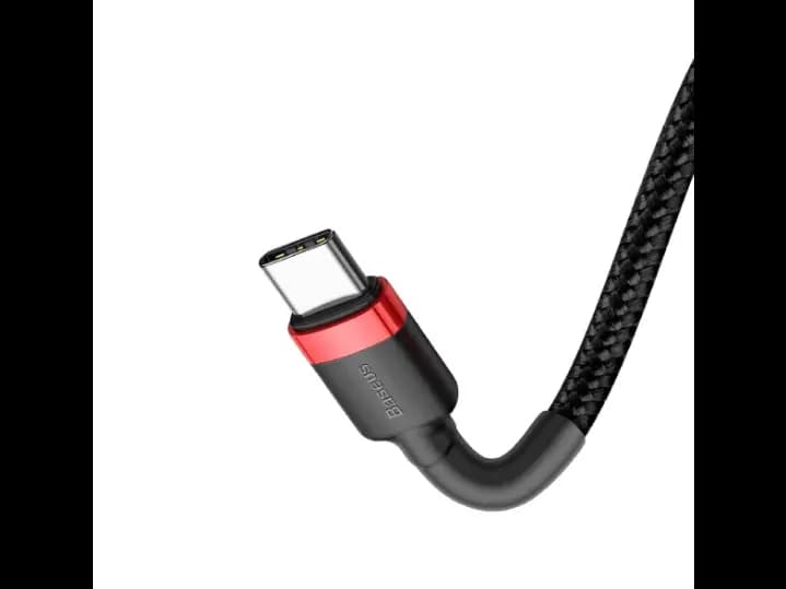 Baseus Cafule Cable Durable Nylon Cable USB-C PD / USB-C PD PD2.0 60W 20V 3A QC3.0 2M Black-Red- CATKLF-H91 (3)