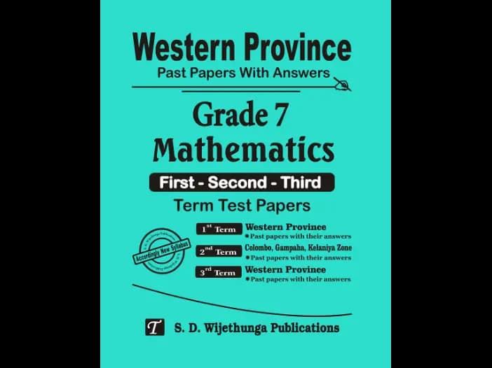 Western Province Grade 7 Maths English Medium Past Paper Set