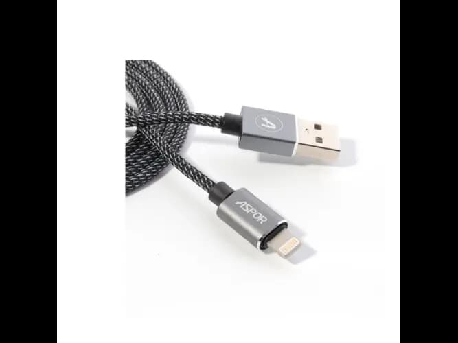 Aspor AC09 1M 3A Lightning LED Nylon cable