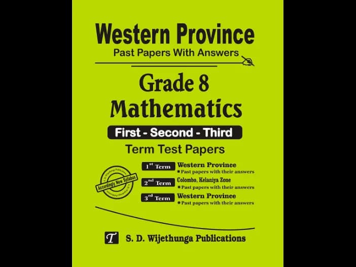 Western Province Grade 8 Maths English Medium Past Paper Set