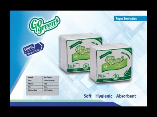 GO GREEN PAPER serviettes/tissues- 20 pcs Bundle