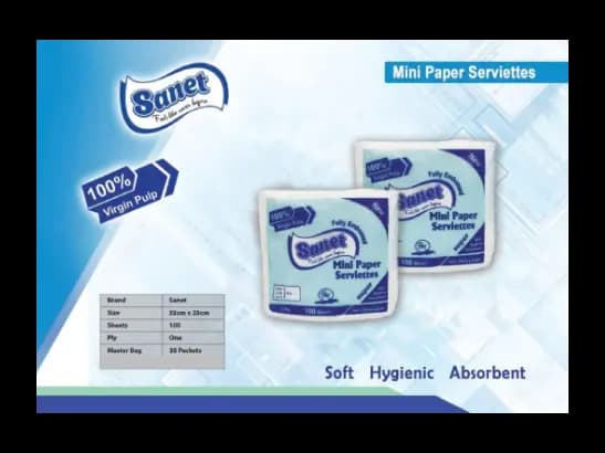 Sanet Mini paper serviettes/tissues - 30 pcs Bundle