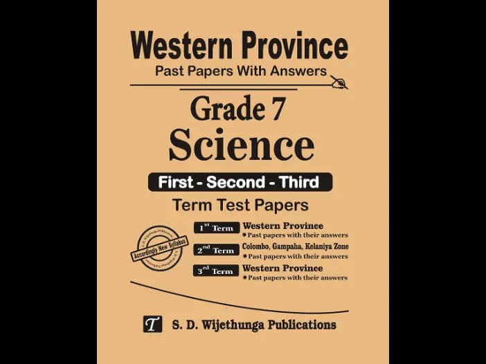 Western Province Grade 7 Science English Medium Past Paper Set