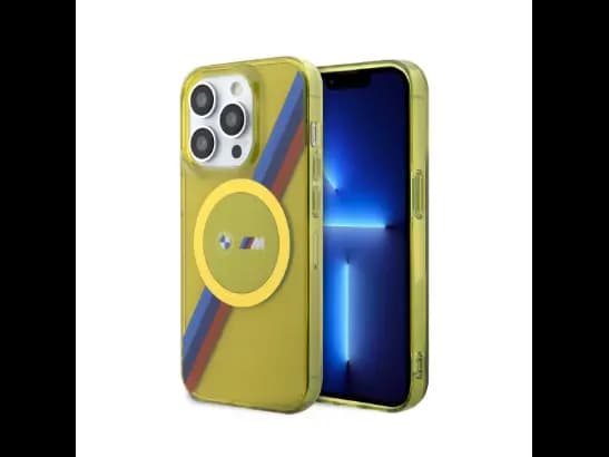 BMW Magsafe Case with M Tricolor Stripes Design for iPhone 15 Pro