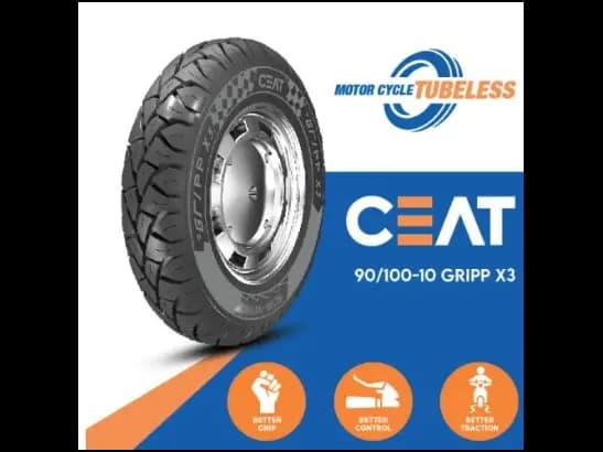 CEAT MotorCycle Tyre 90/100-10 GRIPP X3