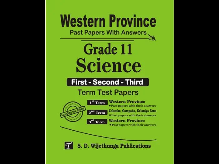 Western Province Grade 11 Science English Medium Past Paper Set