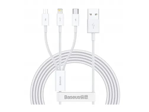 BASEUS Superior Series Fast Charging Data Cable USB To Micro + Lightning + Type-C 3.5A 1.5M