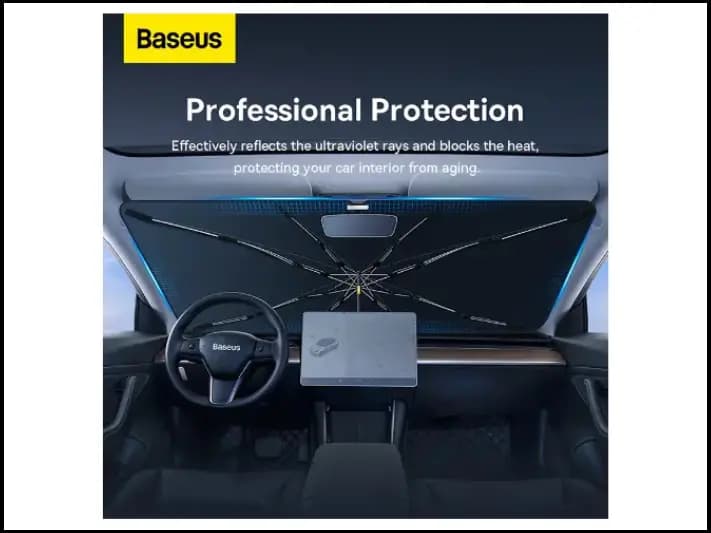 Baseus Cool Ride Windshield Sun Shade Umbrella Lite Black (6)
