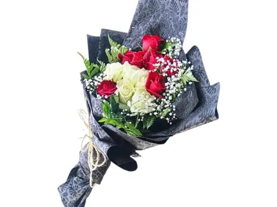 Scarlet Snowfall Posy  -  MFB44