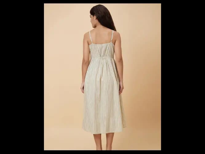 Striped A-Line Midi Dress (4)