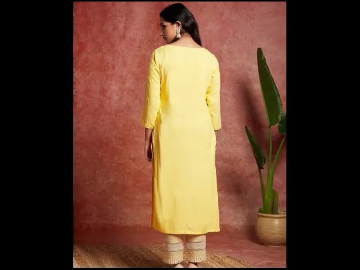 Ethnic Motifs Embroidered Straight Kurta (2)