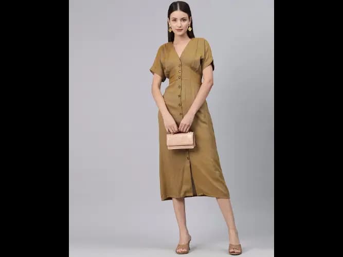 V-Neck A-Line Dress (3)