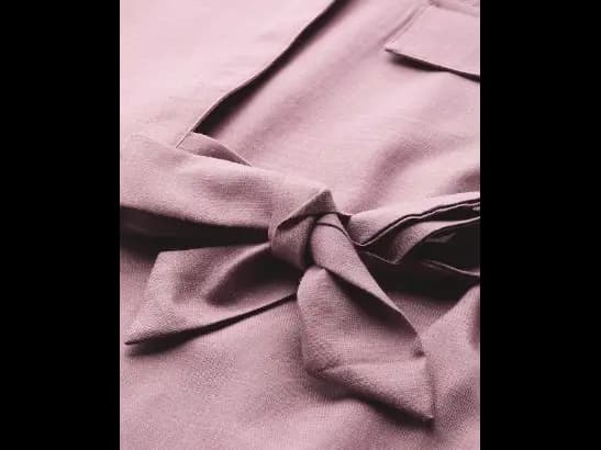 Front Knot Shirt Midi Dress (4)