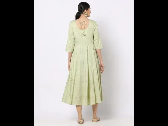 Foil Print Flared Dress (3)