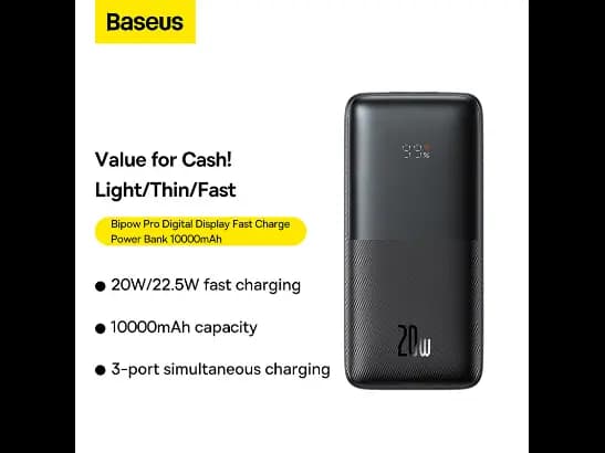 Baseus 10000mAh 22.5W Bipow Pro Digital Display Fast Charge Power Bank