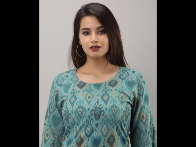 Floral Print Straight Kurta with Sharara (4)