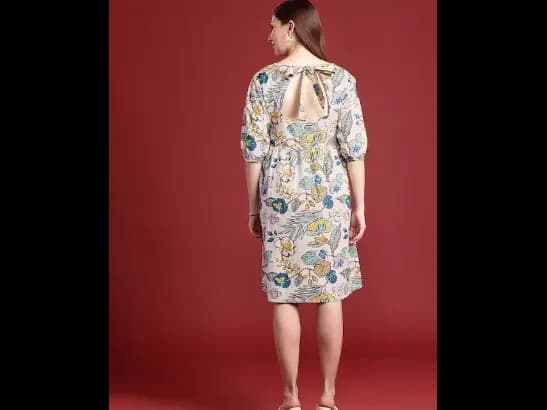 Floral Print A-Line Dress (4)