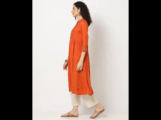 Micro Print Flared Kurta (2)
