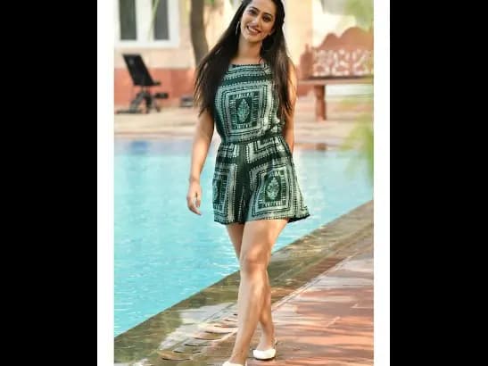 Green Printed Jumpsuit