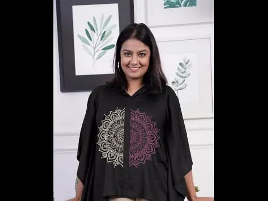 Ethnic Printed Kimono Sleeves Kaftan Top (3)