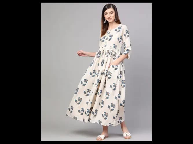 Tropical Printed A-Line Dress