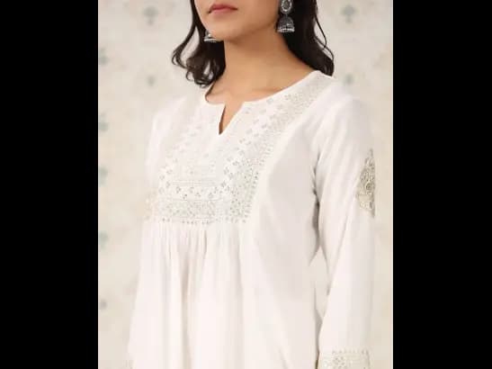 Floral Embroidered Sequinned A Line Top (3)