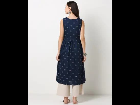 Micro Print Flared Kurta (4)