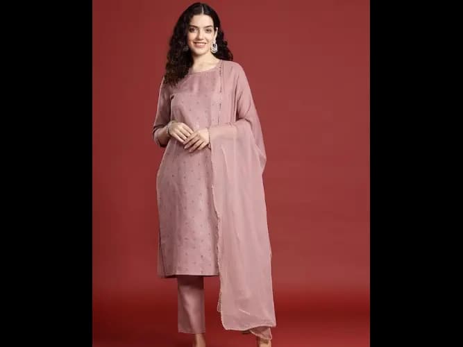 Ethnic Motifs Printed Regular Kurta with Trousers & Dupatta
