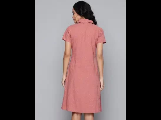 Floral Embroidered Pure Cotton A-Line Dress (3)