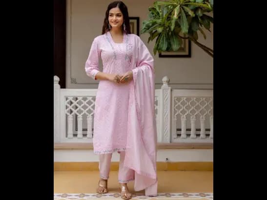 Embroidered Straight Kurta Set