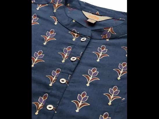Ethnic Motifs Printed Pure Cotton Kurta with Trousers & With Dupatta (4)
