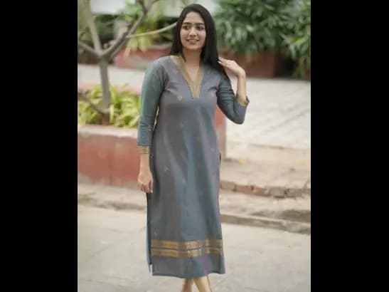 Straight Cut Kurti with Side Slit