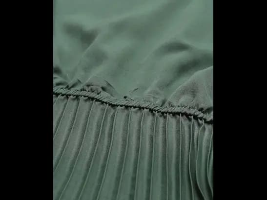 Sage Green Solid Accordion Pleated Maxi Dress (3)