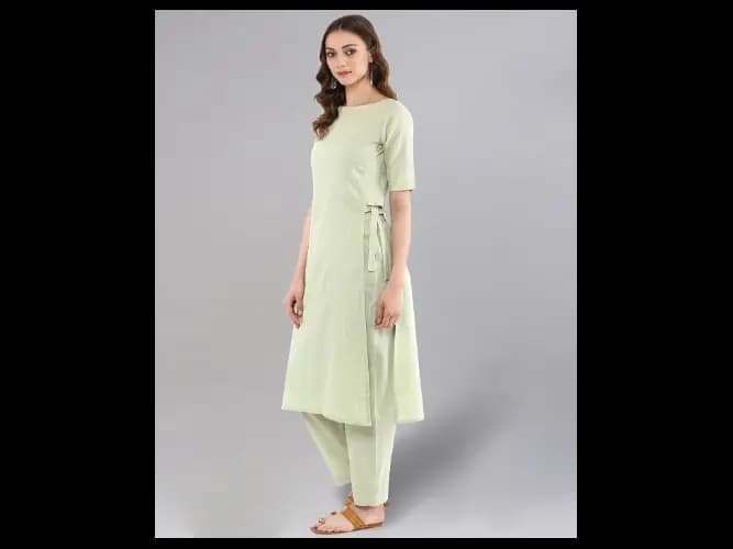 Boat-Neck Straight Kurta Set