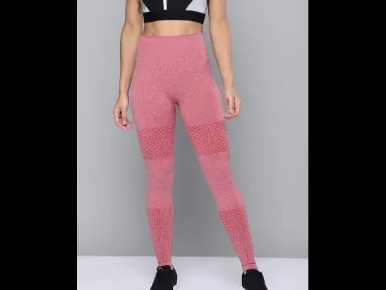 Mauve Solid Rapid Dry Seamless Yoga Tights