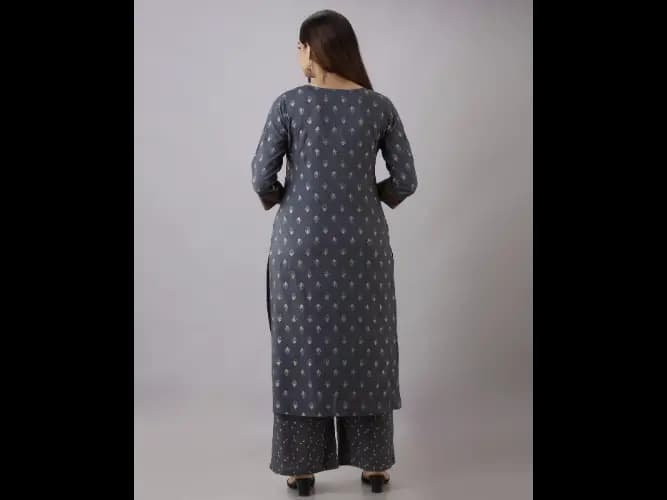 Floral Printed Straight Kurta Set (4)