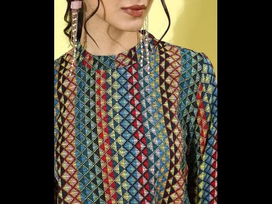 Multi-Coloured Geometric Top (2)