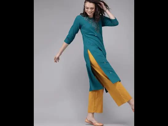 Straight Kurta with Embroidery