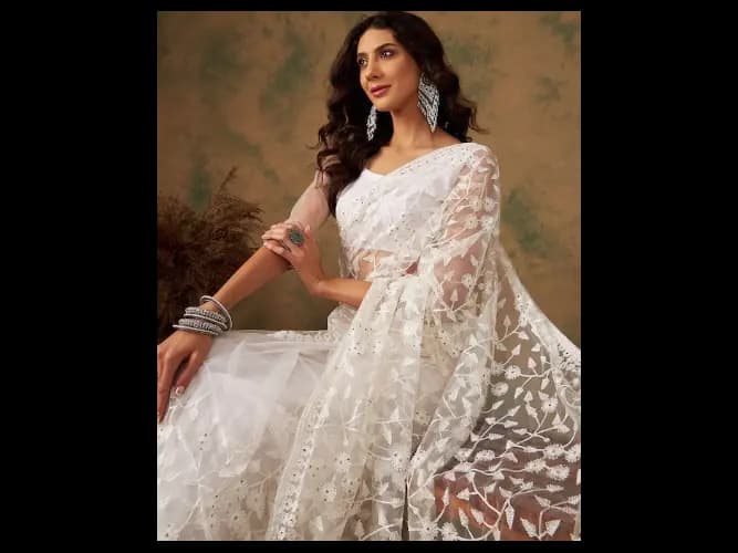 Embroidered Net Sarees (2)