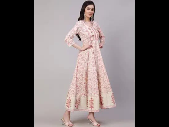Floral Print Flared Kurta Set with Dupatta (2)