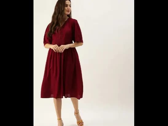 Maroon Midi Dress (2)
