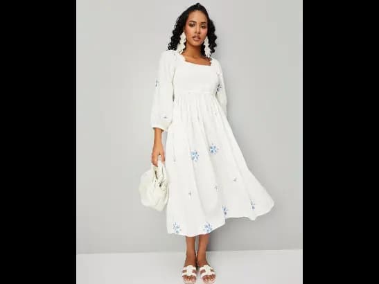 Women Floral Print Fit & Flare Dress