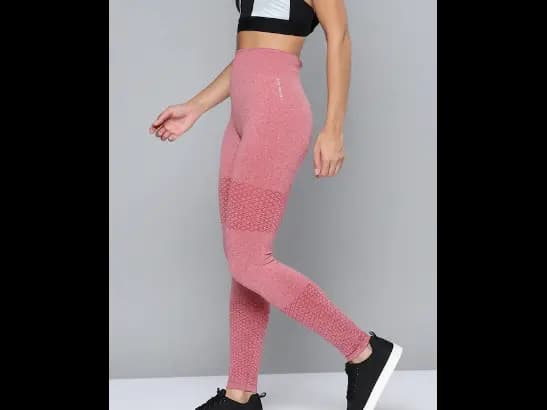 Mauve Solid Rapid Dry Seamless Yoga Tights (6)
